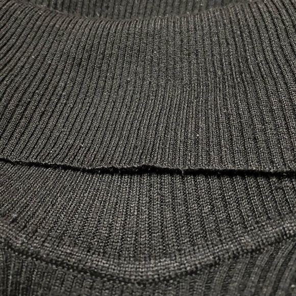 Y2K Say What Cowl Neck Black Ribbed Short Sleeve Sweater Studded Size P L - Picture 9 of 12